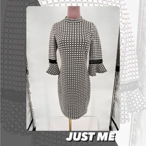 GUC Just Me Window Pane Pattern Dress